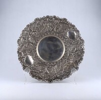 2A946 Antique German Hanau Silver Large Ornately Carved 13-Lat Dresser Tray 1831 - 575 g