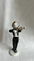 Hollóházi porcelán hegedűs fiú figura