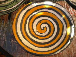 Livia Gorka ceramic spiral patterned wall plate