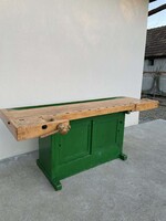 Antik gyalupad asztalos munka pad industrial loft asztal antik műhely asztal munka pad