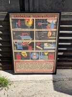 Extrém ritka Lakóház Tűzrendészeti tábla