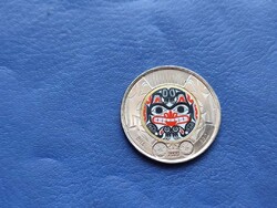 CANADA 2 DOLLARS / KANADA 2 DOLLÁR 2020 BILL REID! BIMETÁL! II.ERZSÉBET! SZÍNEZETT! UNC