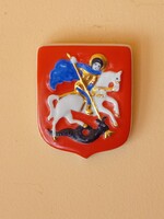 Sárkányölő Szent György - orosz Dimitrovszkij Verbilki porcelán falidísz
