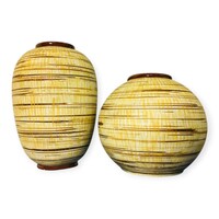 Ritka Amphora art deco majolika váza pár (Turn-Teplitz, 24cm és 16cm) - 50651