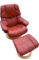 Stressless by Ekornes Reno modell bőr relaxfotel lábtartóval konyak barna