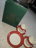 Eredeti Zsolnay teás és süteményes szett egyedi névre gravírozva