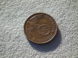 Németország, horogkeresztes birodalmi 1 Pfennig (Reichspfennig), 1936 F, RITKA