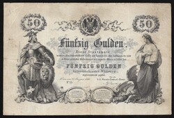 50 gulden 1866 Osztrák Császárság (később Osztrák-Magyar Monarchia)