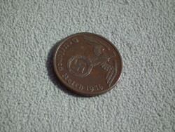 Németország, horogkeresztes birodalmi 1 Pfennig (Reichspfennig), 1936 A, RITKA
