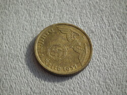 Németország, horogkeresztes birodalmi 10 Pfennig (Reichspfennig), 1937 A