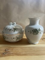 Extra nagy Hollóházi porcelán Bonbonier váza