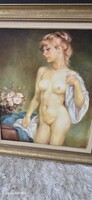Csomor Katalin (1945-2023) - Female Nude (Képcsarnok, with frame)