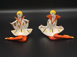 Ritka antik jelzett William Goebel német Art Deco  porcelán táncos nő figura párban ~1920