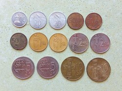Szlovákia 14 db Különböző Érme 10 20 50 Halierov 1 2 5 10 Korona 1993-2004