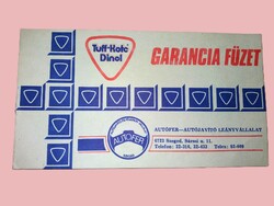 1989.AUTÓFER Autójavító Leányvállalat SZEGED - TRABANT 601. -GARANCIAFÜZET - 5 ÉV - HIBÁTLAN DARAB