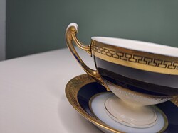 Antik francia Sevres Napoleon kobalt kék csésze és alja ritkaság