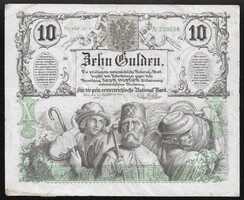 10 gulden 1863 Osztrák Császárság (később Osztrák-Magyar Monarchia). F