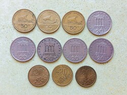 Görögország 11 db Különböző Érme 20 50 Drachma 1978-1994