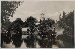 Képeslap, Győr, Rába part a Püspökvárral (P1)
