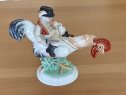Óriás Herendi Kakas Marci porcelán szobor (28,5 cm) - Hibátlan, jelzett (Formaszám: 5457)