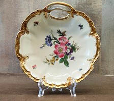 Antique Oscar Schlegelmilch Hand-Painted Neo-Baroque Porcelain Serving Plate