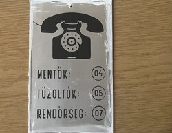 Retró fém segélyhívó tábla