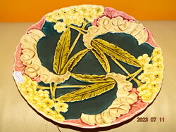 ANTIK SZECESSZIÓS MAJOLIKA DÍSZ TÁL FALI TÁNYÉR DÍSZTÁNYÉR STEIDL ZNAIM 27 CM !!!