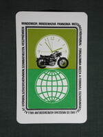 Kártyanaptár,Pannonia motorkerékpár,Rerrovill iparcik üzletek,Győr,Székesfehérvár 1976   (licites)