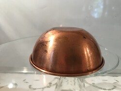 TÁL -  RÉZ ANTIK JÁTÉK EDÉNY - VASTAG - NEHÉZ - 10,5 x 4 cm   - HIBÁTLAN