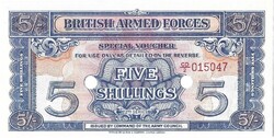 5 shilling shillings 1948 2.sz. British Armed Forces Anglia katonai military UNC