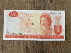 Új-Zéland 5 Dollár 1977-81 XF++