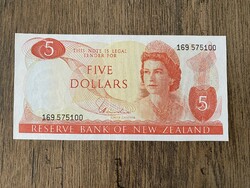 Új-Zéland 5 Dollár 1977-81 XF++