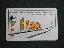 Kártyanaptár,MÁV,vasút,munka balesetmegelőzés,grafikai, 1977   (licites)