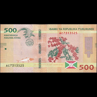 Burundi 500 Francs 2018 P-50 UNC