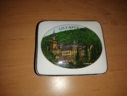 Hollóházi porcelán ékszertartó vagy bonbonier LILLAFÜREDi vár (48/d)