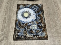 1,-Ft Rare Large Zsolnay György Pendant Glazed Wall Art – Sunflower Motif