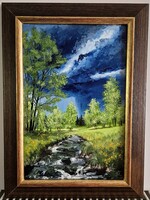 Czinóber - Utolsó pillanatok ( 20 x 30, olaj, gyönyörű keretben )