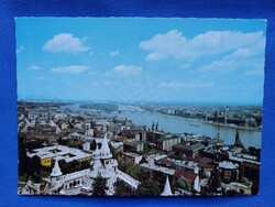 BUDAPEST - LÁTKÉP, postatiszta képeslap,1979., Halászbástya,Duna, Margit híd, Margitsziget,Országház