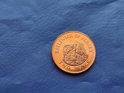 JERSEY 2 PENNY / TWO PENCE 2016 KASTÉLY! II.ERZSÉBET IDŐS! UNC!