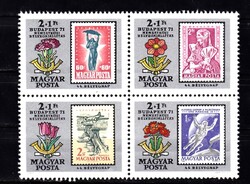 1971 Budapest '71 Nemzetközi Bélyegkiállítás Blokkból Kiszedve Postatiszta