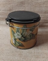 Retro bakelit tetejű lemez körben mintás  mekímélt állapotú kávés doboz