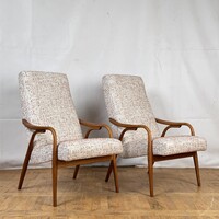 Teljesen felújított századközepi Antonin Suman retro fotel fotelpár (2db)