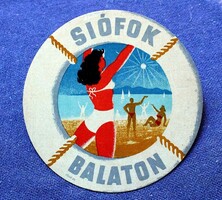 SIÓFOK / Balaton - használatlan reklám bőrönd cimke