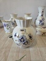 Zsolnay búzavirág mintás porcelán öblös-fodros váza