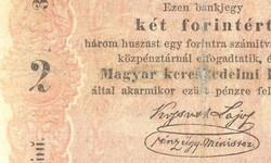 2 forint 1848 Kossuth bankó "akarmikor" szöveghibás restaurált ritka
