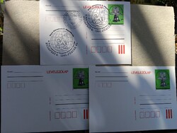 3 db Magyar Reformátusok II. Világtalálkozója alkalmi díjjegyes levelezőlap (1991)