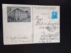 D210281  Levelezőlap - Szent Antal Kollégium -ESZTERGOM 1937 - Kató László - Dobos Imre