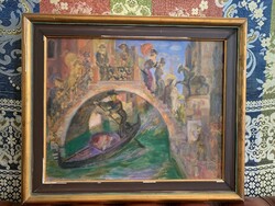 Eredeti, szignózott,  Szabó Vladimir “Venezia” c. olajfestménye