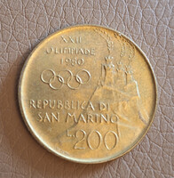 San Marino 200 Líra, 1980 - Olimpiai Játékok, Moszkva