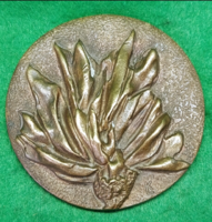 R. Kiss Lenke: A KISZ kiváló propagandistája – Eredeti bronz emlékplakett (8,5 cm) 1970-80